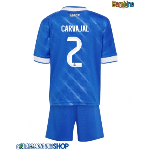 Maglie da calcio Real Madrid Daniel Carvajal #2 Terza Maglia Bambino 2025-26 Manica Corta + Pantaloni corti)